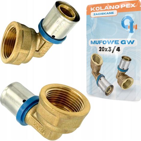 Codo PEX 20x3/4 gw manguito conector prensado prensado (1/5)