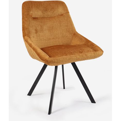 Set de 2 sillones de terciopelo elegante con base de metal Ondara - arancione