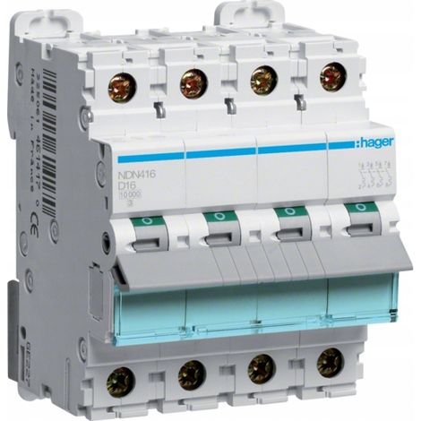 Interrupteur et disjoncteur Hager ndn416 16A 10kA (1/3)