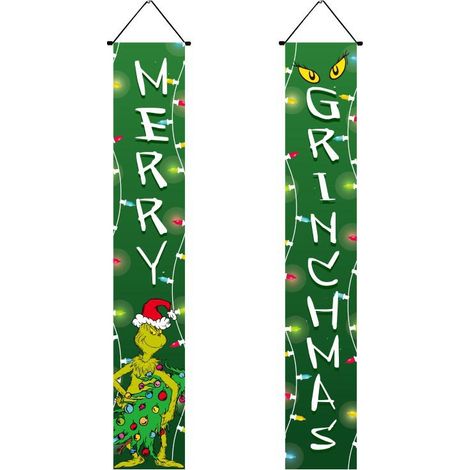 Décoration de Noël et du Nouvel An 2025 : rideau de porte à motifs de couplets de Noël, fond en tissu - 30 x 180 cm - Style 30