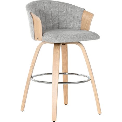 Taburete Madera Poliester 58X56X95 Gris (1/5)