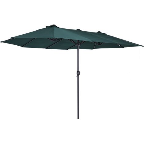 Outsunny Ombrellone da Giardino Doppio con Apertura a Manovella (1/4)