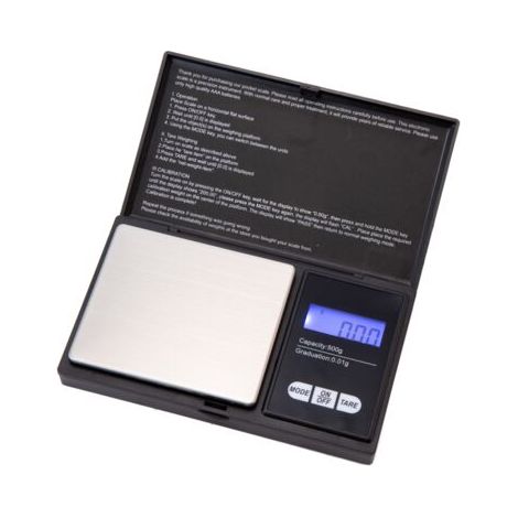 Digitale Grammwaage mit 500g x 0.01g Plattform, Präzisions-Küchenwaage, Schmuckwaage, mit LCD-Hintergrundbeleuchtung