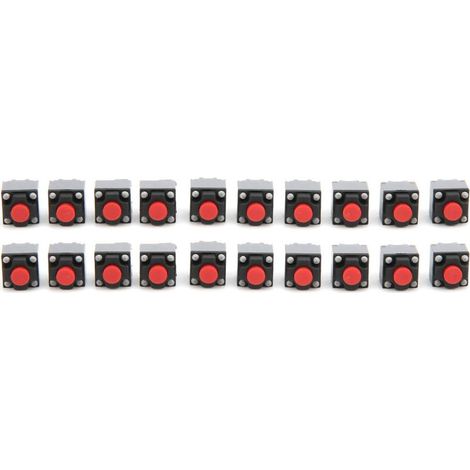 20 interrupteurs à bouton-poussoir tactiles étanches de 6 x 6 x 7,3 mm (1/5)