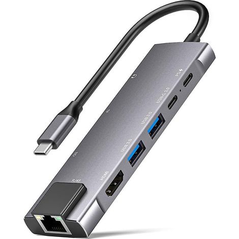 Station d'accueil d'extension 9 en 1 : port USB-C vers HDMI, port réseau Gigabit, charge rapide PD, hub 4K (1/5)