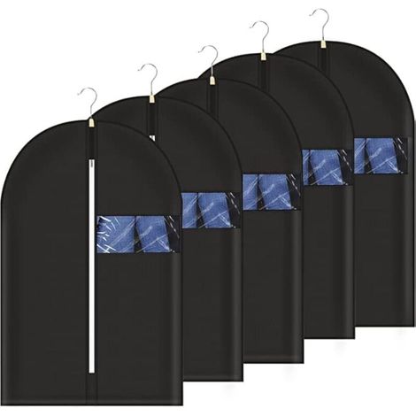 Garment Bags (5 pieces) Transparent, Dustproof, Foldable, for Suits, Coats and Dresses (1/5)