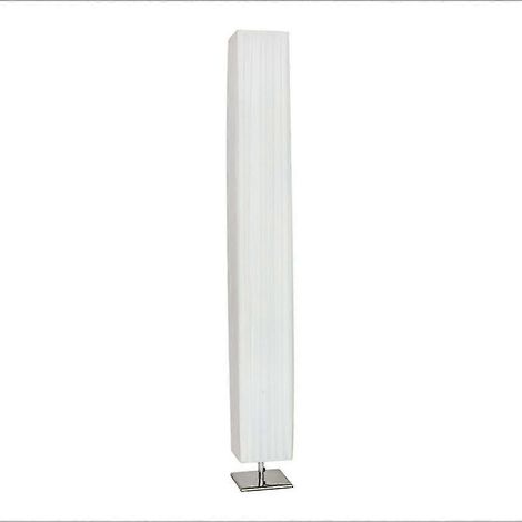 Lampadaire en tissu blanc avec base en acier inoxydable, lampadaire d'éclairage d'hôtel (1/5)
