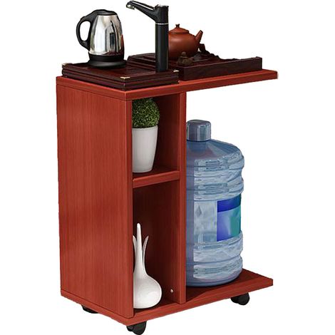 Table basse simple, multifonctionnelle et mobile, mini table d'angle facile à utiliser pour les petits appartements et les salons, couleur teck. (1/5)