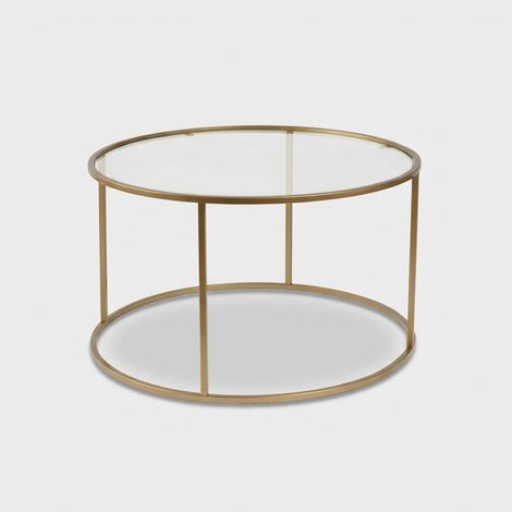 Runder Couchtisch aus Rauchglas modernes Design Aurum 80 - Gold (1/5)