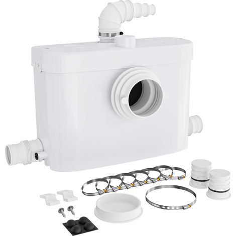 Wiltec – Pompe de relevage 3/1 avec broyeur intégré – 450 W – Hauteur de refoulement 7,5 m – 6900 l/h – Pour eaux usées chargées WC