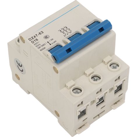 Disjoncteur miniature ignifugé tripolaire automatique pour immeuble de bureaux 400 V DZ47 63 16 A (1/5)