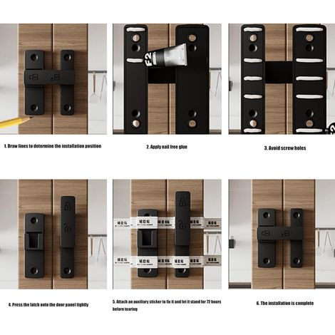 Loquets de porte portables et robustes à 180 degrés, faciles à installer, pour salles de bains d'hôtels, garages et armoires.