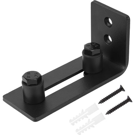 Guide De Sol Pour Porte Coulissante En Acier Noir Avec Vis Pour Grange Et Entrepôt Lot De 1 (1/5)