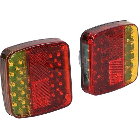 Kit de feux de remorque carrés sans fil IP65 étanches, magnétiques, rouge et jaune, 5 V CC (1/5)