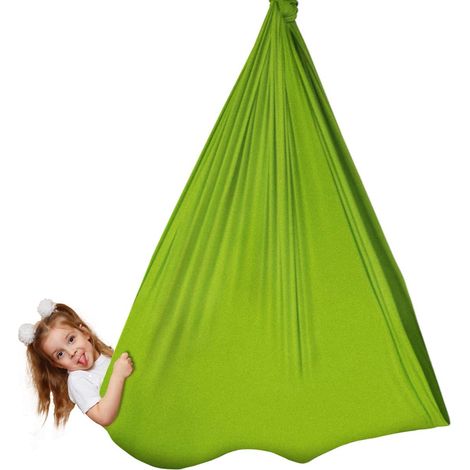 Hamac Sensoriel - Pour Adultes Enfants Et Adolescents - Utilisation Intérieure Ou Extérieure - Nylon Résistant - Gris - 1 Pièce (1/5)