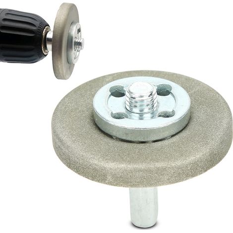 Meule de 5,6 cm de diamètre, pierre à aiguiser haute dureté pour rabot, perceuse, ciseaux, grain 360 (1/5)