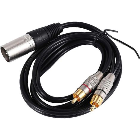 Câble audio stéréo en Y avec connecteur XLR mâle vers 2 RCA mâles pour microphone et mixage. (1/5)