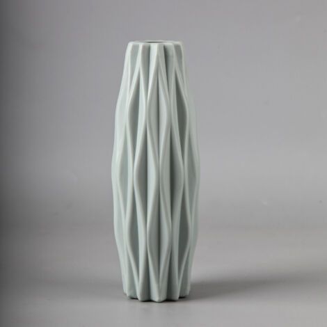 Vase Décoratif Simple et Élégant Style Nordique pour Fleurs Sèches, Salon, Table, Vert en Diamant (721) -