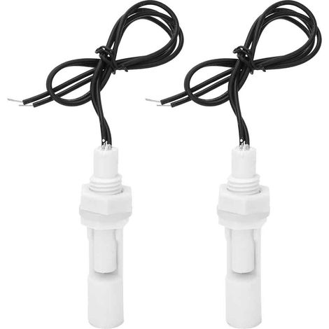 2 Stück Wasserstandssensor-Schwimmerschalter, seitlich montiert, weißer PP-Kunststoff, 16 mm, DC 0–110 V (1/5)