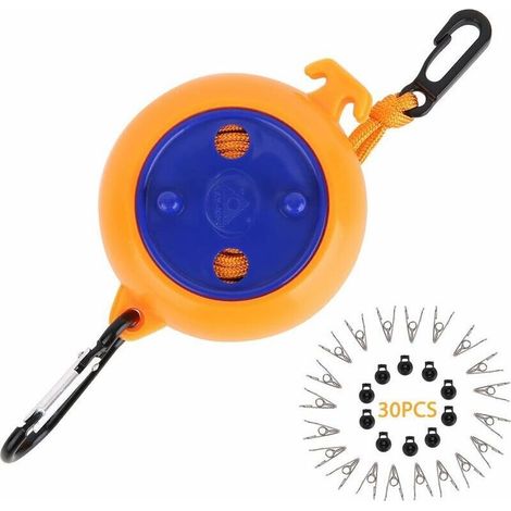 Corde A Linge Rétractable - 8 M - Pour Extérieur Camping Voyage - 10 Boucles Fixes Et 20 Pinces - 1 Piece (1/5)