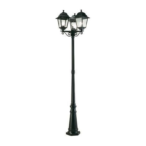 Lampada Palo Alto Tre Luci per Giardino Colore Nero da Esterno Linea Quadrata Sovil (1/6)