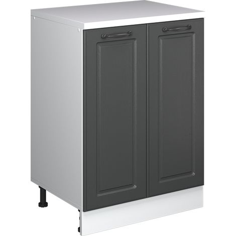 Armario de cocina para techo inclinado R-Line, Antracita casa de campo, 60 cm sin inclinación con 2 puertas, Vicco (1/5)