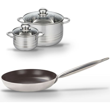 Lot Poêle 24 cm & 2 Faitouts 14/24 cm Elo Bistro Line (1/5)