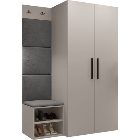 Conjunto para recibidor Nitos IV, Manila 16, 191x122x50cm, Aglomerado laminado, Tapiz, Colocada, Montada en la pared