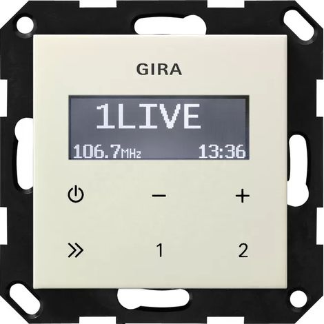 Gira UP-Radio RDS o.Lautsprecher System 55 Cremeweiß [228401], 2284 01 (1/2)