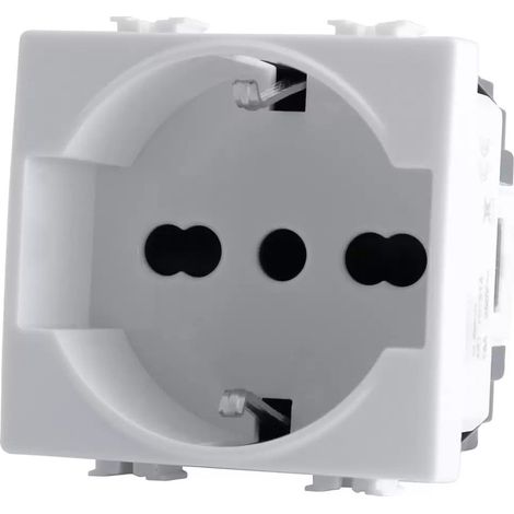 Presa schuko 10/16A compatibile con matix prese spina tedesca 2P gruppo di continuità ups cassetta 503 bianco (1/4)