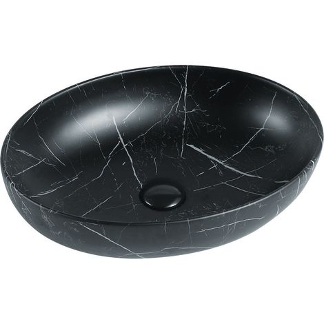 Mexen Orsola lavabo de comptoir 52 x 39 cm, Pierre noire - 21365271 (1/2)