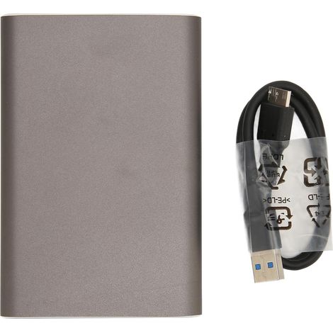 Disque dur externe 750 Go USB 3.0 haute vitesse, ultra-fin, usiné CNC, portable pour ordinateur TV smartphone, gris argent (1/5)