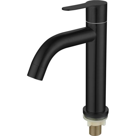 Mitigeur pour vasque - 23-28 mm - inox - noir - monocommande (1/5)