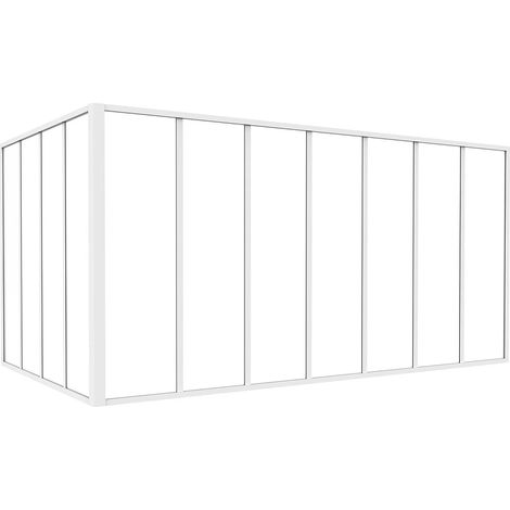 Vetrata angolare L210 x L120 x H105 in Alluminio termolaccato Stile atelier Bianco - BAYVIEW