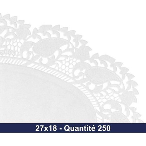 GDP - Napperon en dentelle ovale blanc - 27x18cm - x250 (1/3)