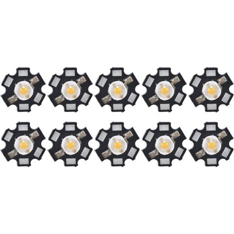 10 Pièces LED Ultra Lumineuses 3V 3000K 3W Ampoules DIY pour Plafonnier, Projecteur, Lampe Torche & Lampe de Table (1/5)
