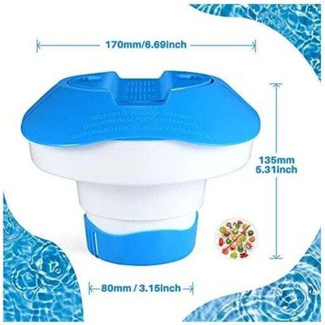 Ulisem Distributeur flottant, distributeur de produit flottant, distributeur de pastilles de chlore pour piscines, spas, jacuzzis et fontaines (1/3)