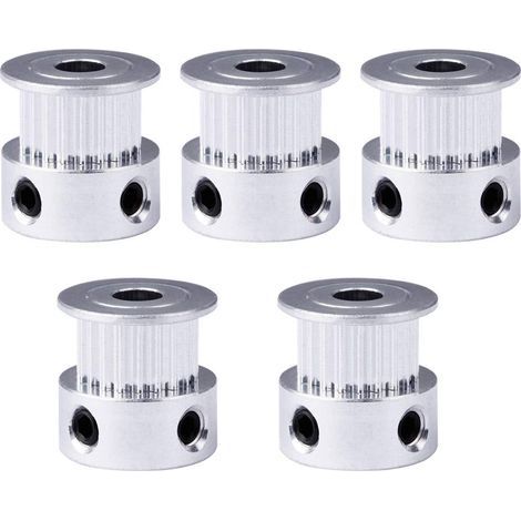 5 Stück GT2 Riemenscheibe, 20 Zähne, 5 mm Zahnriemenscheibe, Zahnriemenscheibe aus Aluminiumlegierung, Zahnräder für 3D-Drucker, Oi-FRIS (1/5)