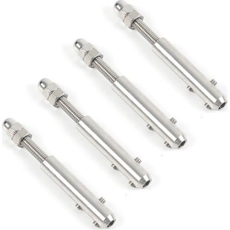 Basetbl – Tendeur à cliquet inox 4mm – Lot de 4 serre-câbles avec vis M6 – Résistance à la traction pour fixation câbles métalliques