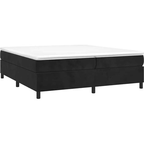 Maison Exclusive - Giroletto a Molle con Materasso Nero 200x200 cm in Velluto (1/5)