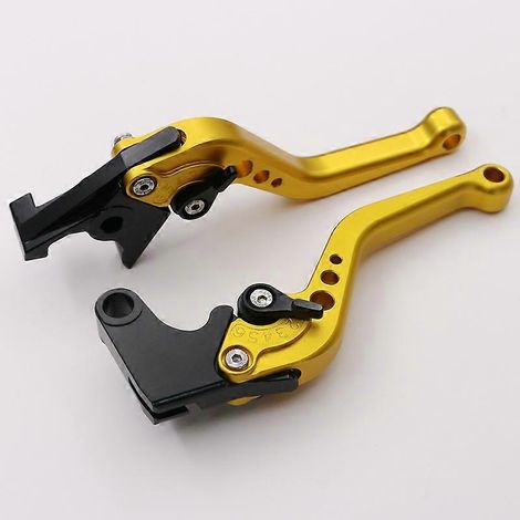 POUR MOTO YAMAHA FZ1 FAXER, GUIDON DE FREIN MODIFIÉ, POIGNÉE D'EMBRAYAGE, LEVIER DE KLAXON EN ALLIAGE D'ALUMINIUM (Doré 1) (1/5)