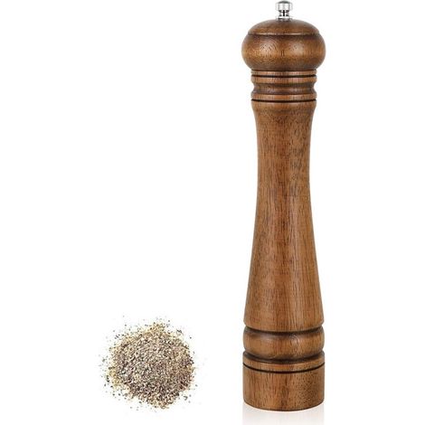 Moulin à poivre en Chêne - Moulin à poivre en bois - Moulin à poivre grande capacité - Moulin à poivre - Moulin à sel de mer - avec rotor grossier et fin réglable - pour votre cuisine (1/5)