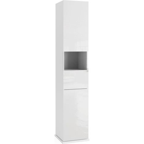 Drehbarer Badezimmerschrank mit Spiegel, 2 Türen, Kollektion CISA. Farbe in glänzendem Weiß.
