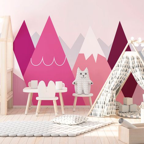 Stickers muraux enfants - Décoration chambre bébé - Autocollant Sticker mural géant enfant montagnes scandinaves ANKA - 40x60cm (1/5)