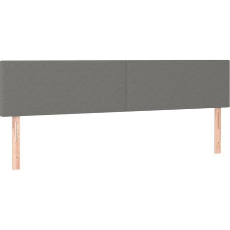 Testiera letto accessorio camera da letto mobili LED 200 x 5 x 78/88 cm tessuto grigio scuro TDL0201079