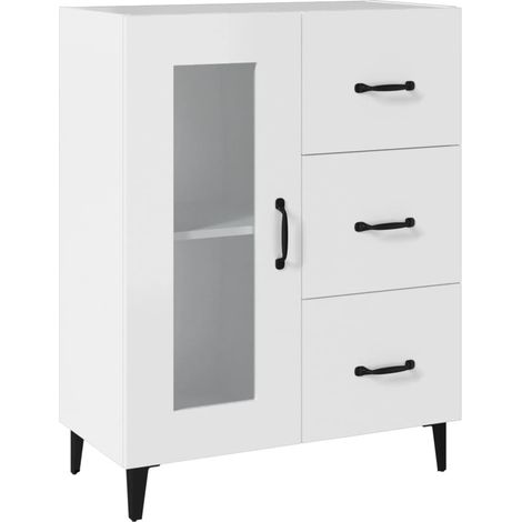 Buffet,Bahut,Meuble de Rangement blanc 69,5x34x90 cm bois d'ingénierie CFW43757 (1/5)