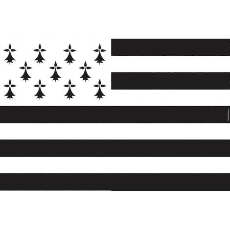 Drapeau breton suspendu 90x150cm avec symboles régionaux Breizh Bretagne Llydaw