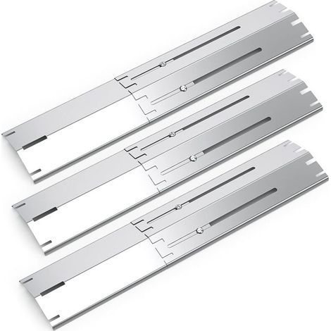 Inserts de gril universels, pièces réglables de 13,5 à 21 pouces, compatibles avec la plupart des modèles de grils à gaz, diffuseur de chaleur universel en acier inoxydable, lot de 3 (1/5)
