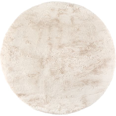 VIVARAISE - Tapis Vivaraise Eddy - Tapis intérieur effet fourrure en polyester, diamètre 160 cm, couleur ivoire (1/5)