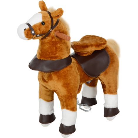 Schaukelpferd für Kinder (3–5 Jahre), erhöhter Sitz, max. Belastung 60 kg, 70 x 28 x 70 cm, braun (1/5)